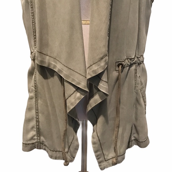 Max Jeans Tencel Drape Open Front Utility Vest - Picture 2 of 7